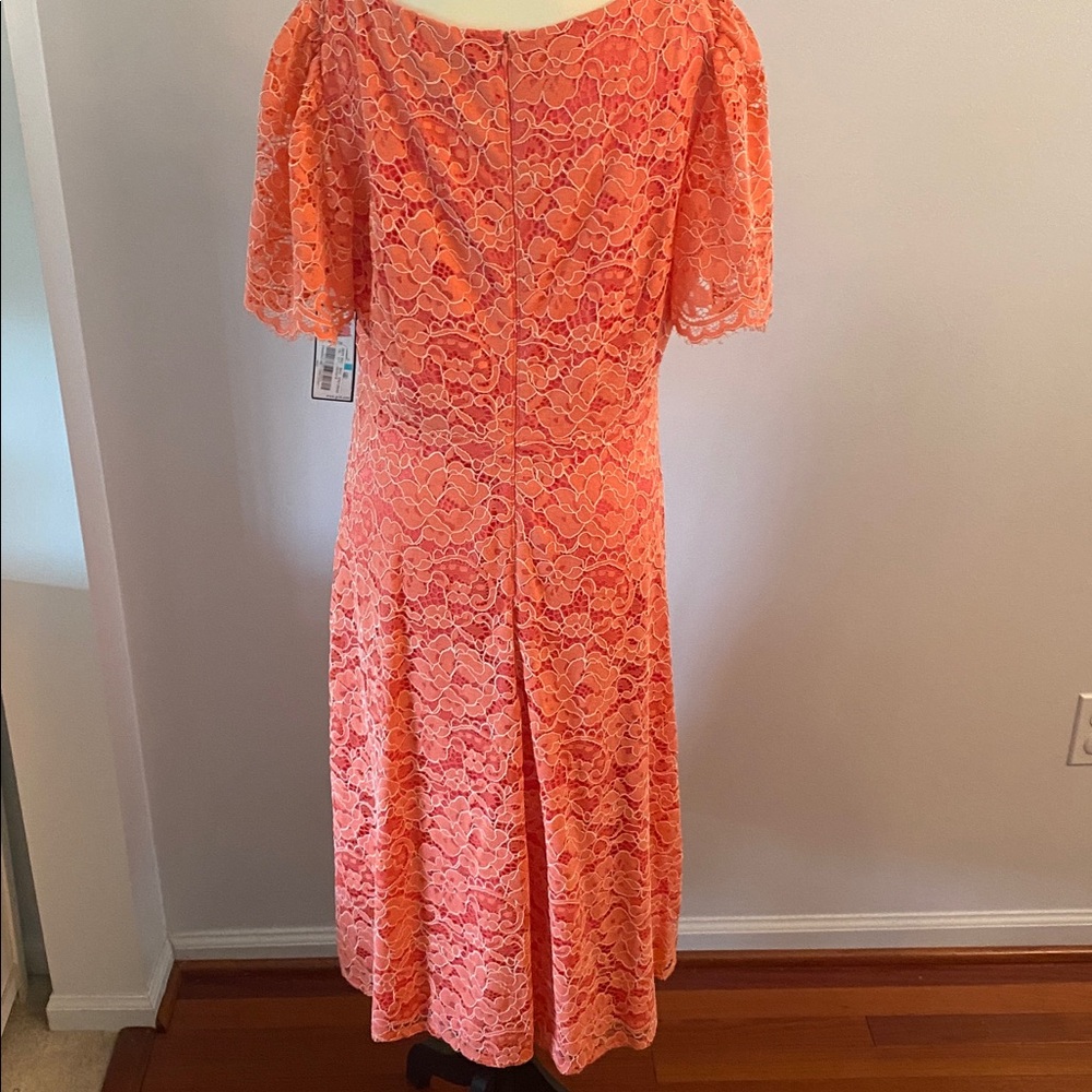 Jessica Howard NWT size 16 PETITE peach/pink lace dress - Picture 5 of 9